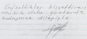 Güzellikler hissettiren müzik dolu günlerde buluşmak dileğiyle.